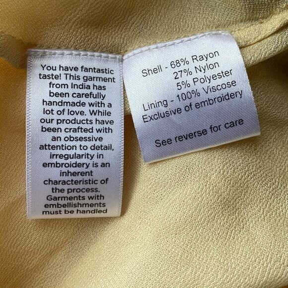 HEMANT & NANDITA Emerald Green Brasso Lurex Midi Dress Size Small - Picture 8 of 12